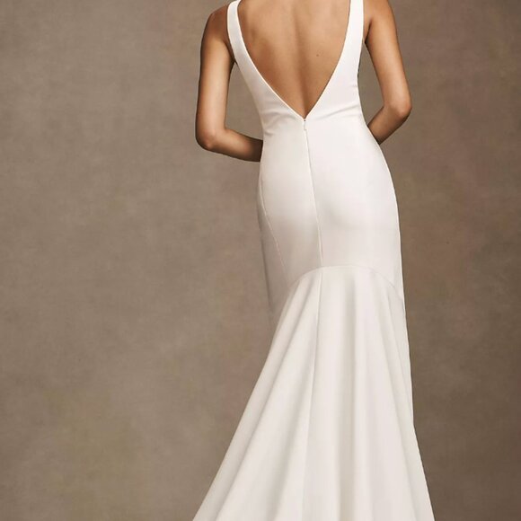 Watters Hyde Bateau-Neck Low-Back Trumpet Wedding Gown - Picture 4 of 10